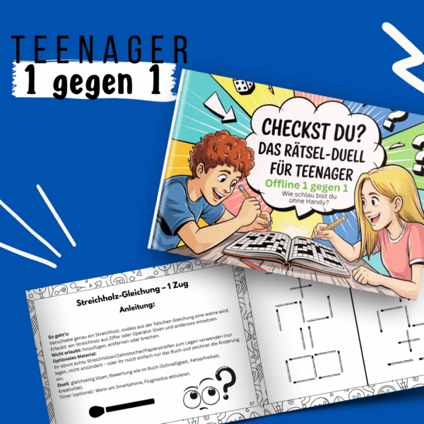 Checkst du? Das Rätsel Duellbuch für Teenager offline 1 gegen 1: